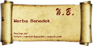 Werba Benedek névjegykártya